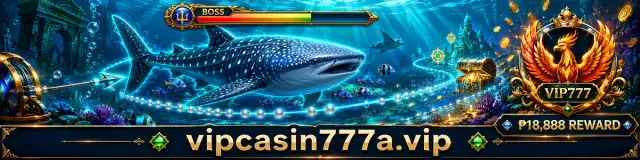 VIP777 fishing room banner with underwater light and moving target imagery