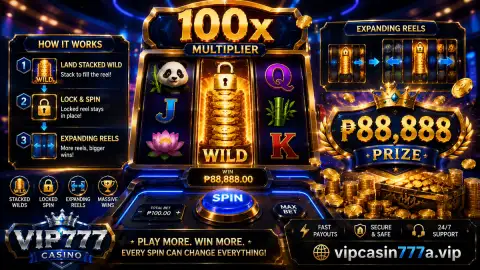 VIP777 slot cabinet with illuminated payline detail, sapphire accents, gold edges, and stepped reel geometry
