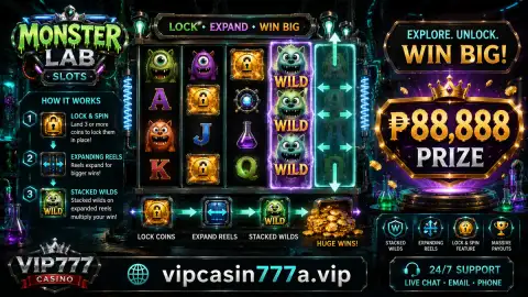 Wide VIP777 slot gallery view returning from the illuminated reel cabinet to the surrounding phoenix-themed room
