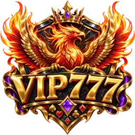 VIP777 phoenix brand icon in gold and sapphire styling